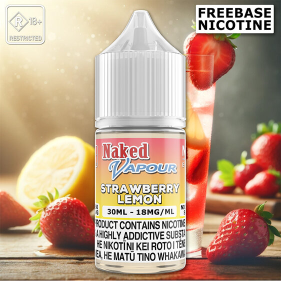 Naked Vapour e-Liquid - Strawberry Lemon Freebase