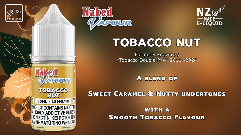 Naked Vapour e-Liquid - Tobacco Nut e-Liquid Flavour Description