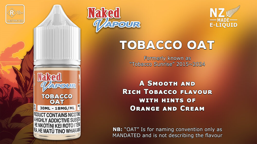 Naked Vapour e-Liquid - Tobacco Oat e-Liquid Flavour Description