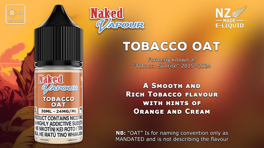 Naked Vapour e-Liquid - Tobacco Sunrise e-Liquid Flavour Description