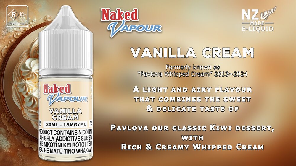 Naked Vapour e-Liquid - Vanilla Cream e-Liquid Description