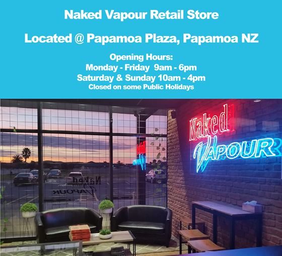 Naked Vapour Shop Hours - May 2019