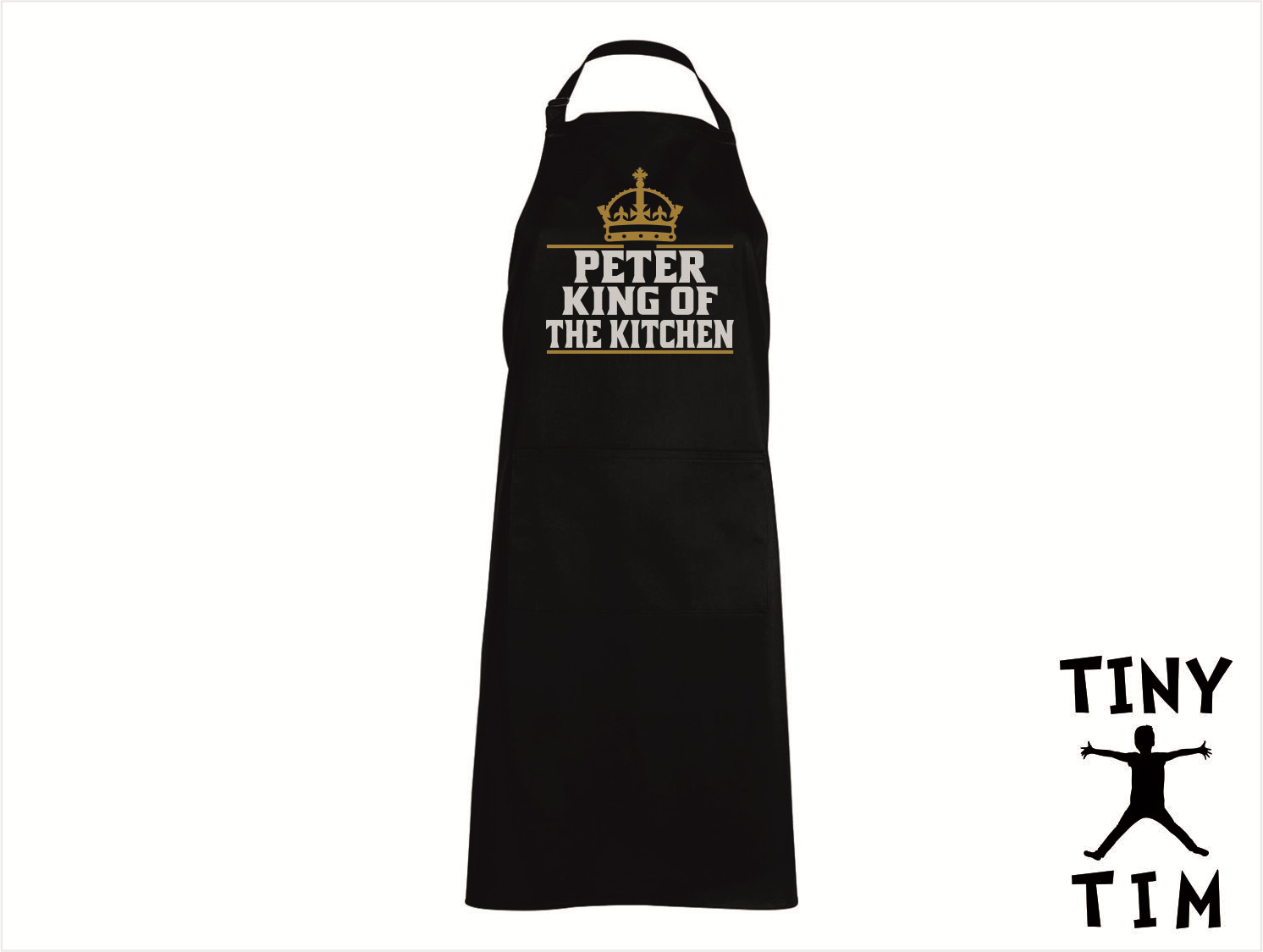 Named Custom Printed King Of The Kitchen Apron By Tiny Tim