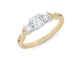 Narrative Baile Three Stone Diamond engagement Ring 18ct yellow gold platinum