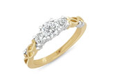 Narrative Traces Three Stone Diamond Ring Yellow Gold NZ Jewellery