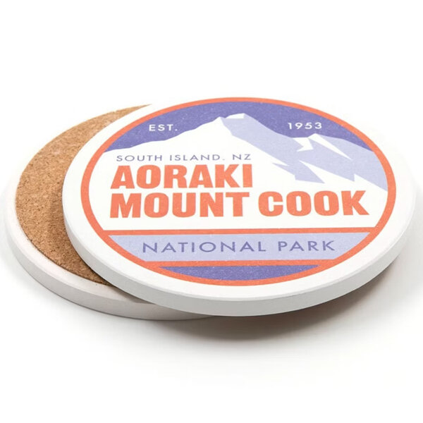 National Park Aoraki Mt Cook Ceramic Coaster
