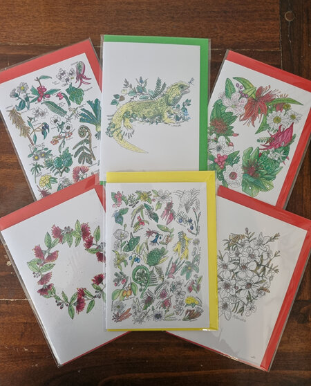 Native Flora themed Greeting cards pack of 6