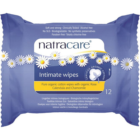 Natracare Organic Intimate Wipes 12pk
