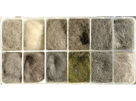 Natural Fur 12 colour Dubbing Dispenser