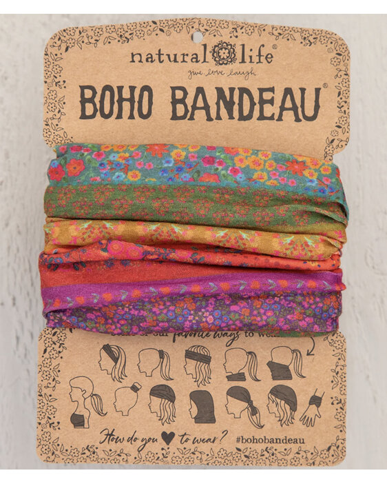 Natural Life bbw327 Boho Bandeau Rainbow Floral Bandeau hair headband