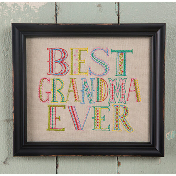 Natural Life Best Grandma Ever Embroidery Art