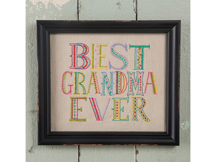 Natural Life Best Grandma Ever Embroidery Art