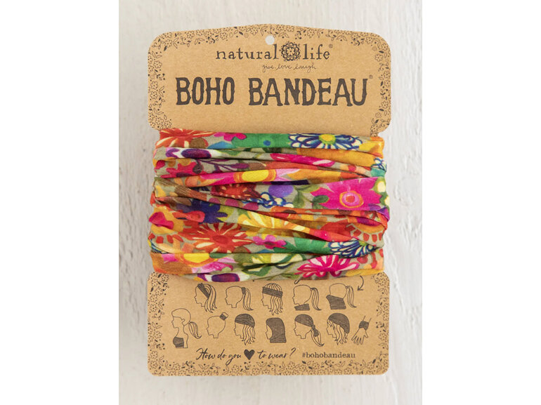 natural life boho bandeau floral printed hair headband her