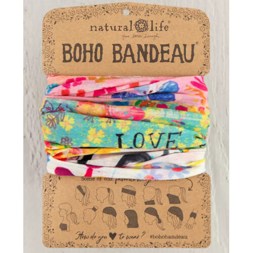Natural Life Boho Bandeau Headband Rainbow Love