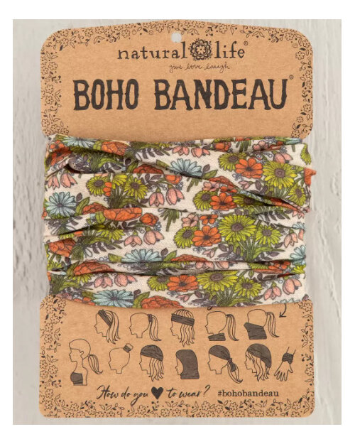 Natural Life Boho Bandeau Retro Daisies Cream hair headband her