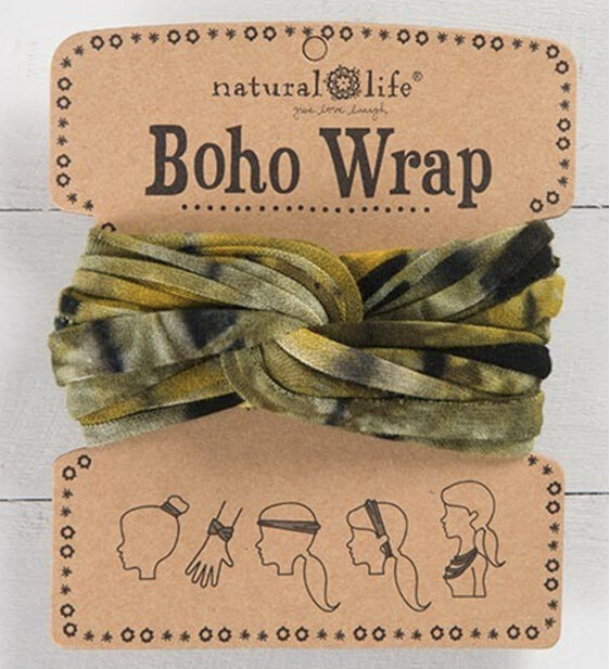 Natural Life Boho Wrap Tie Dye Brown Yellow Green BWR017