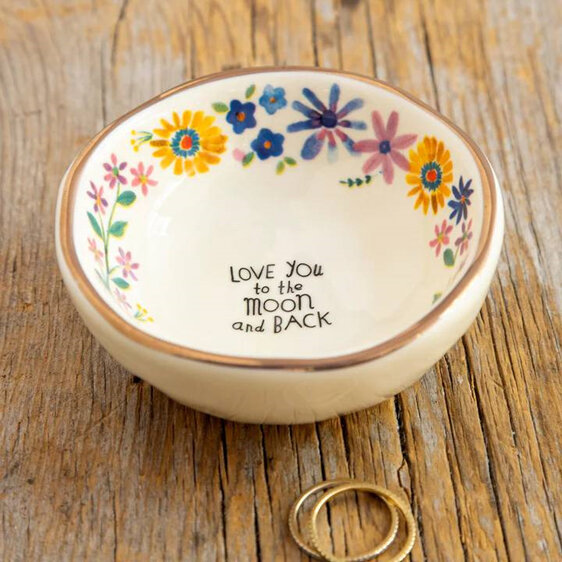 Natural Life Ceramic Trinket Bowl Love you to the Moon and back