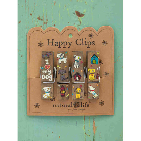 Natural Life Chip Clip I Love My Dog Set of 4
