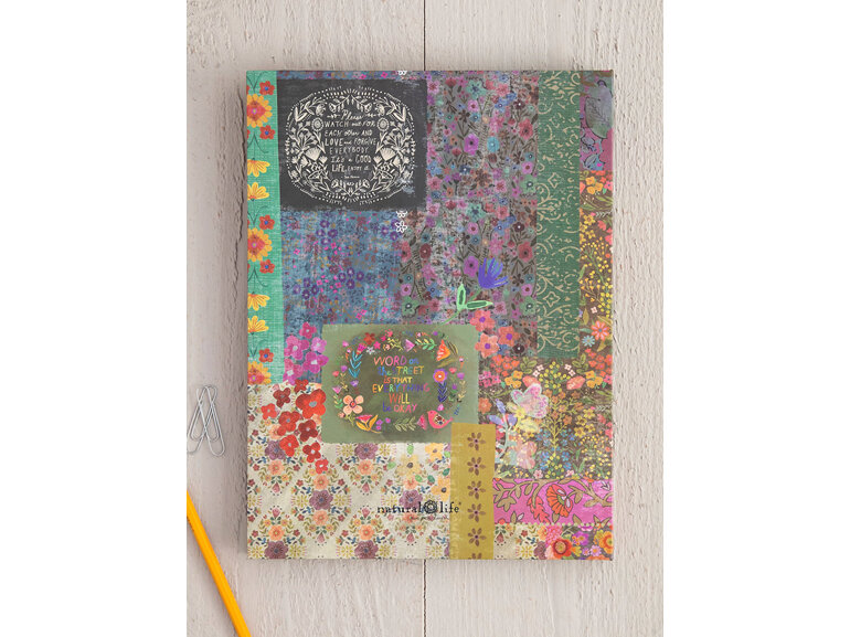 Natural Life Clipfolio Folder with Notepad Patchwork Spread Kindness