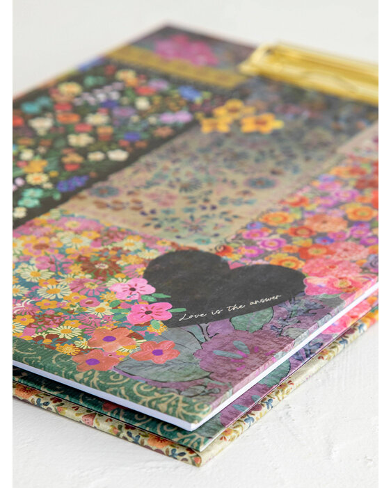 Natural Life Clipfolio Folder with Notepad Patchwork Spread Kindness