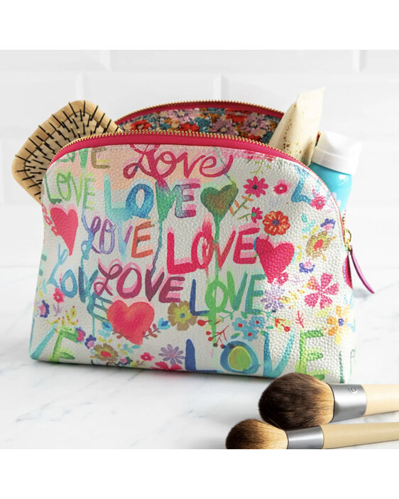 Natural Life Cosmetic Pouch LOVE make up toiletry bag