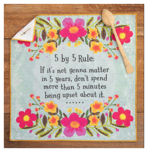 Natural Life Cotton Dish Towel The 5 by 5 Rule
