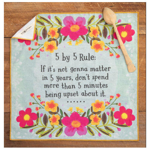 Natural Life Cotton Dish Towel The 5 by 5 Rule