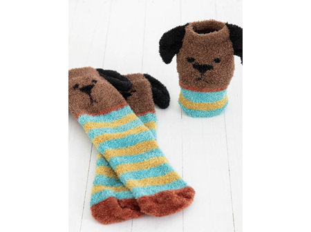 Natural Life Cozy Socks Brown Dog