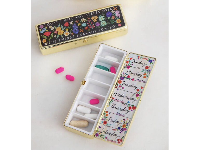 Natural Life Daily Pill Box - Today I Will Floral