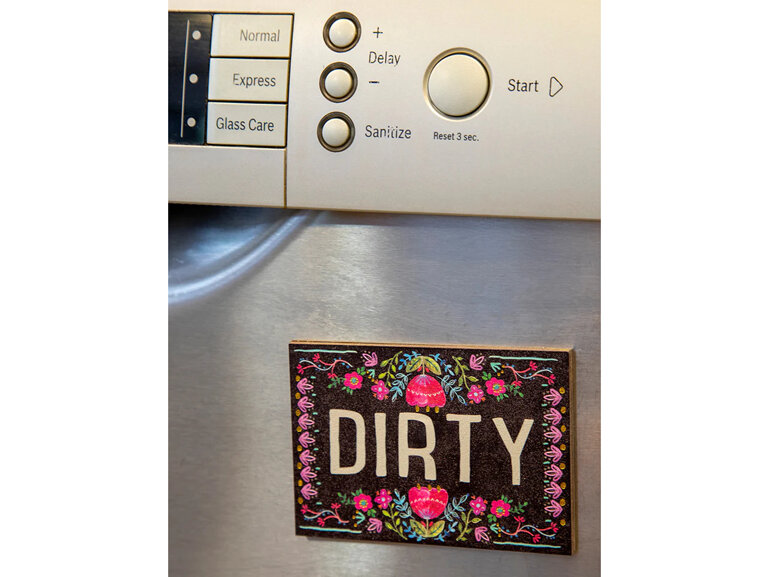 Natural Life Dishwasher Clean Dirty Double Sided Magnet kitchen dishes