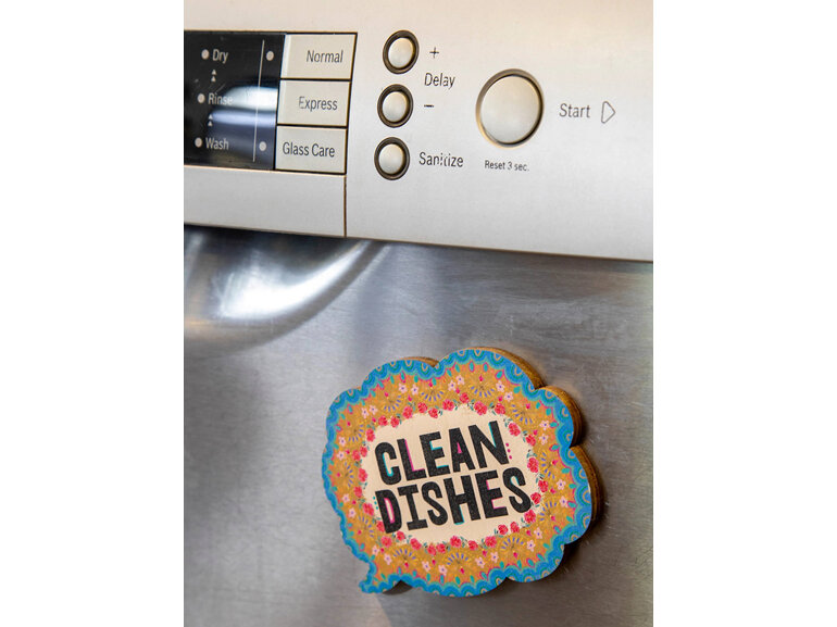 Natural Life Dishwasher Floral Clean Dirty Double Sided Magnet