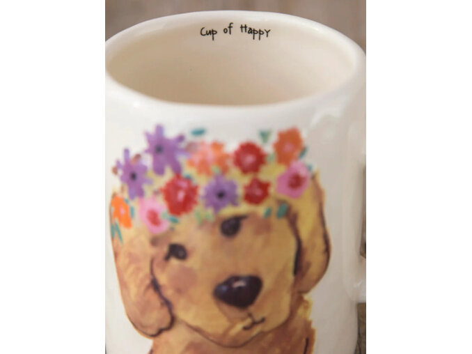 Natural Life Embossed Cup of Happy - Dog