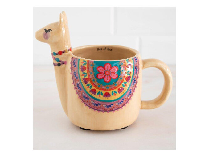 Natural Life Folk Art Mug Llama Blush