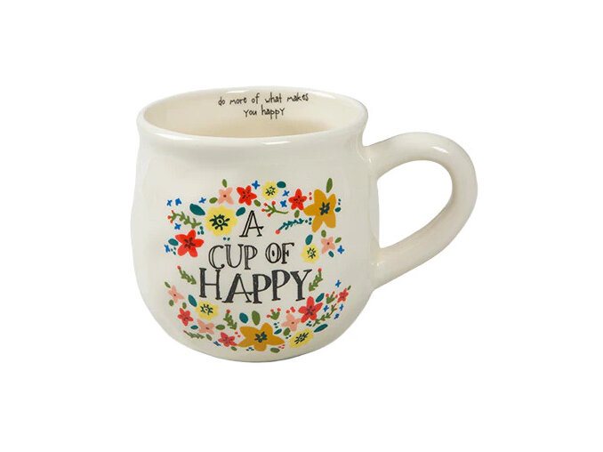 Natural Life Folk Mug Cup of Happy coffee tea floral do more of what makes you