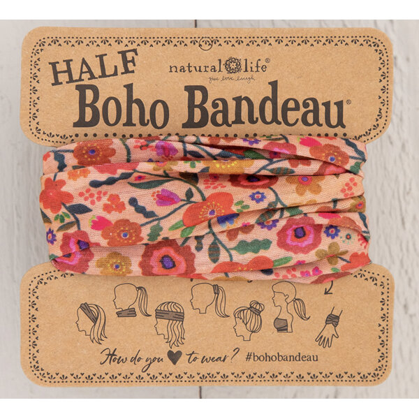 Natural Life Half Boho Bandeau Blush Floral 270