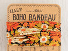 Natural Life Half Boho Bandeau Ditsy Garden hair headband orange flowers