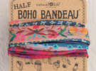 Natural Life Half Boho Bandeau Pink Blue Border hair headband