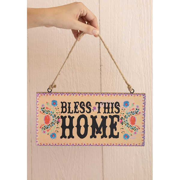 Natural Life Hanging Sign Bless this Home