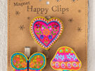 Natural Life Happy Clips Magnet - Butterfly Heart Mushroom Set 3