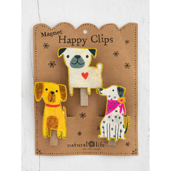 Natural Life Happy Clips with Magnet - Dogs