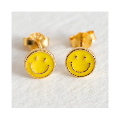 Natural Life Happy Little Earrings Smiley Face