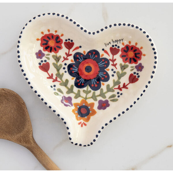 Natural Life Heart Spoon Rest Live Happy