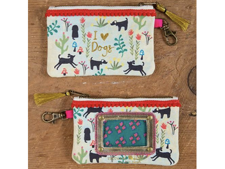 Natural Life ID Pouch I Love Dogs Red