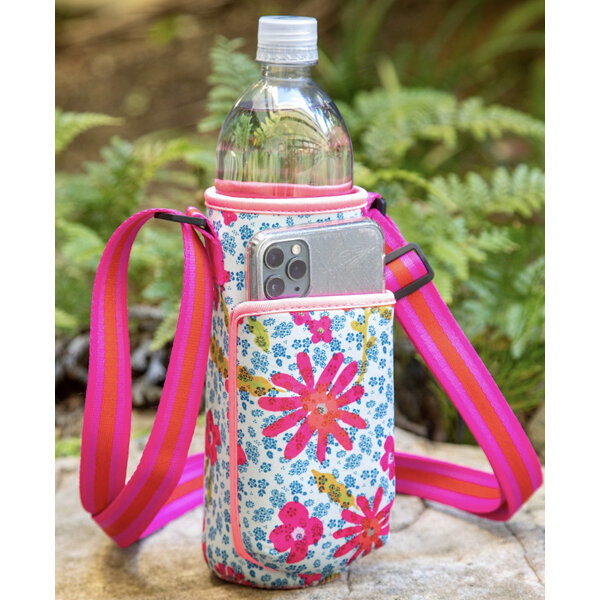 Natural Life Insulated Water Bottle Carrier Neon Daisies