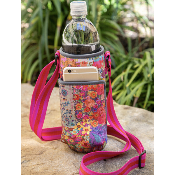 Natural Life Insulated Water Bottle Carrier Pink Patchwork