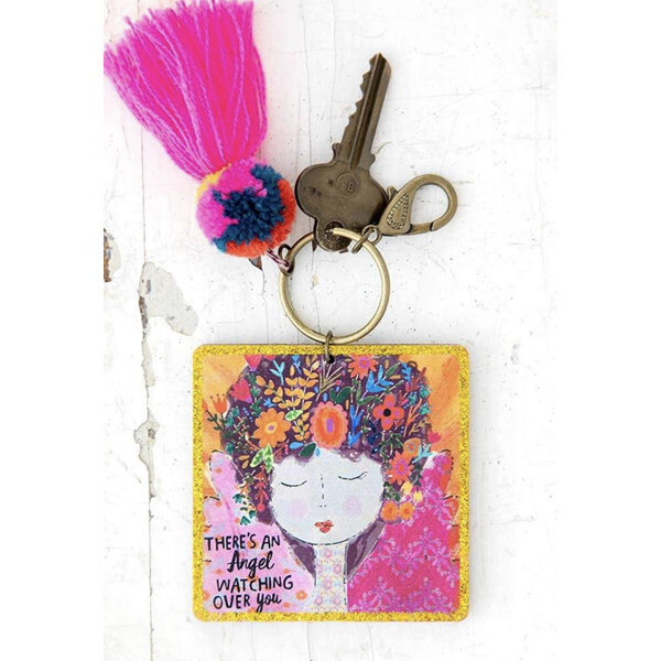 Natural Life Keychain Chirp Angel Watching Over