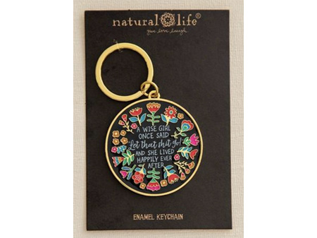 Natural Life Keychain Enamel A Wise Girl