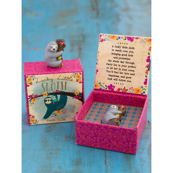 Natural Life Lucky Charm in a Box Sloth gesture keepsake
