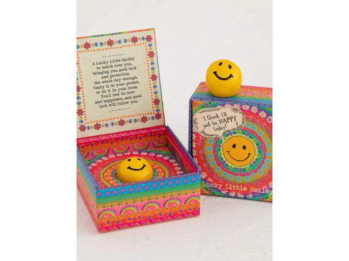 Natural Life Lucky Charm in a Box Smiley gift gesture happy face