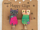 Natural Life Magnet Happy Clips Cats Set of 2